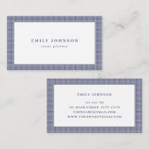 Elegant Minimalist Navy Blue Houndstooth