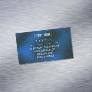 Elegant Minimalist Navy Blue Metallic Magnetic Business Card