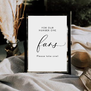 Elegant Minimalist Number One Fans Wedding Sign