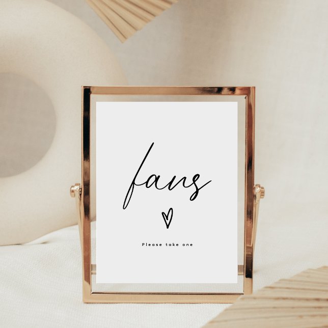 Elegant Minimalist Number One Fans Wedding Sign (Creator Uploaded)