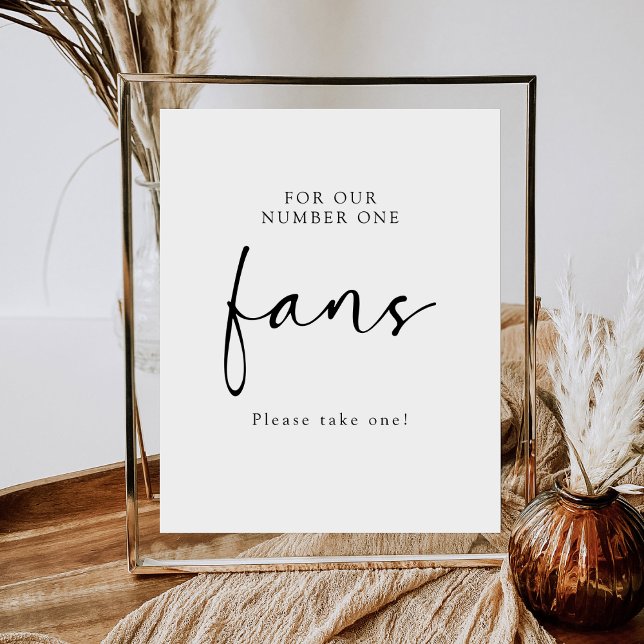 Elegant Minimalist Number One Fans Wedding Sign (Creator Uploaded)