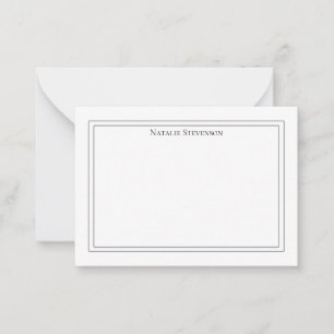 Elegant Minimalist Olive Green Two‑Border Note Car Card