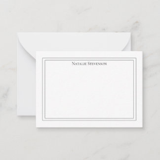 Elegant Minimalist Olive Green Two‑Border Note Car Card