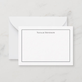 Elegant Minimalist Olive Green Two‑Border Note Car Card
