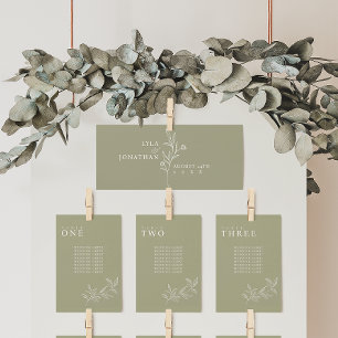 Elegant Minimalist Olive Seating Chart Header Card