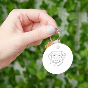 Elegant Minimalist One-Line Pet Portrait Cat Keych Key Ring