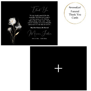 Elegant Minimalist Orthodox Christian Funeral Thank You Card