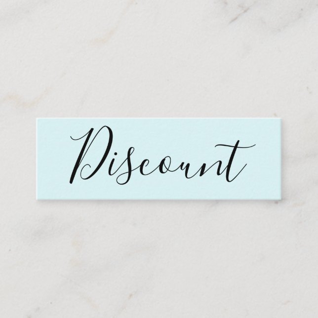 Elegant minimalist pastel blue discount card (Front)