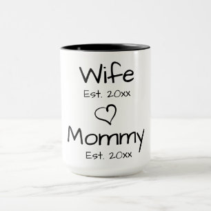 Elegant minimalist personalise Wife and mummy Mug