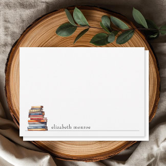Elegant Minimalist Personalised Book Lovers Card