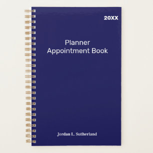 Elegant Minimalist Personalised Logo Blue Planner