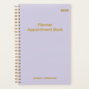 Elegant Minimalist Personalised Logo Pale Purple  Planner