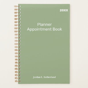 Elegant Minimalist Personalised Logo Sage Green Planner