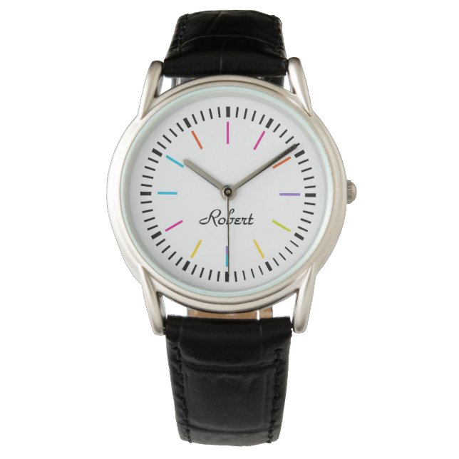 Elegant minimalist personalised name on face watch (Front)