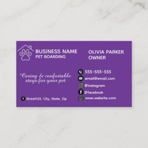 Elegant Minimalist Pet Boarding Customisable Business Card