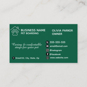 Elegant Minimalist Pet Boarding Customisable Business Card