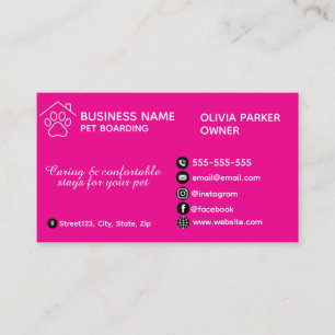 Elegant Minimalist Pet Boarding Customizable Business Card