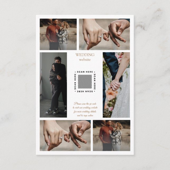 Elegant minimalist Photo Collage Wedding enclosure Card (Front)