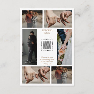 Elegant minimalist Photo Collage Wedding enclosure Card