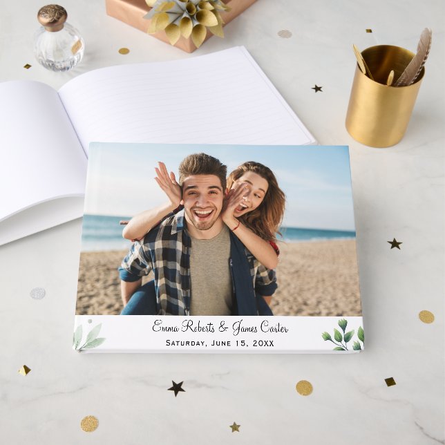 Elegant Minimalist Photo Guest Book (Front Open)