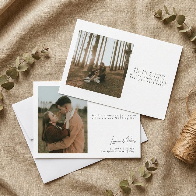 Elegant Minimalist Photo Handwritten script  Invitation (Elegant Minimalist Photo Handwritten script Invitation.)