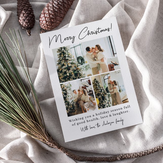 Elegant Minimalist Photo Modern Family Christmas Holiday Card (Creator Uploaded)