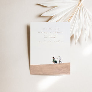 Elegant Minimalist Photo Save the Date Card