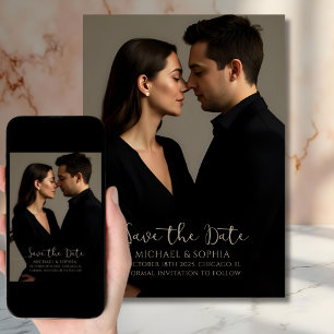 Elegant Minimalist Photo Wedding Announcement