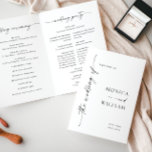 Elegant Minimalist Photo Wedding Ceremony Program<br><div class="desc">Note that the cards arrive flat,  and you'll need to Fold Down the Middle to convert them to folded papers.
If you need help or matching items,  please contact me.</div>