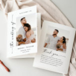 Elegant Minimalist Photo Wedding Ceremony Program<br><div class="desc">Note that the cards arrive flat,  and you'll need to Fold Down the Middle to convert them to folded papers.
If you need help or matching items,  please contact me.</div>