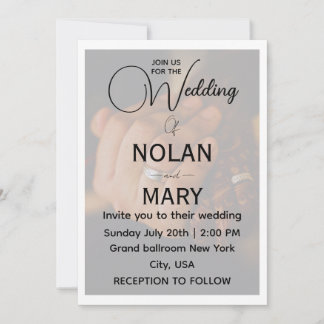 Elegant Minimalist Photo Wedding Invitation Card