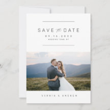 Elegant minimalist photo wedding save the date