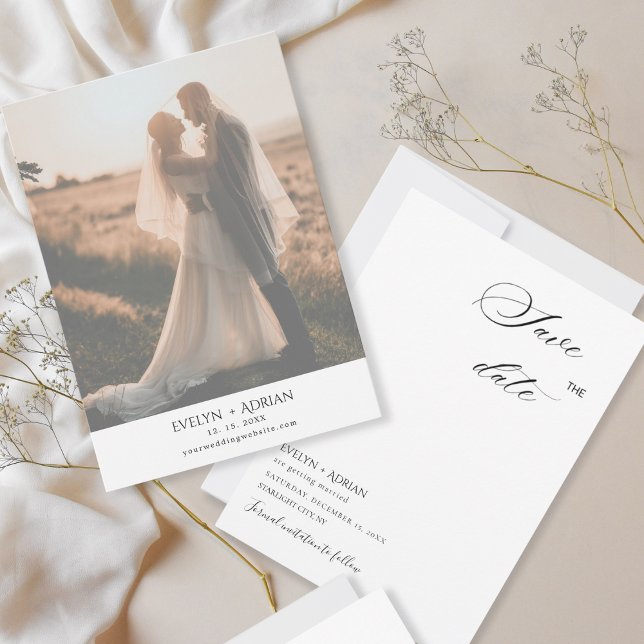 Elegant Minimalist Photo wedding Save The Date  (Creator Uploaded)