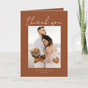 Elegant Minimalist Photo Wedding Thank You Cards