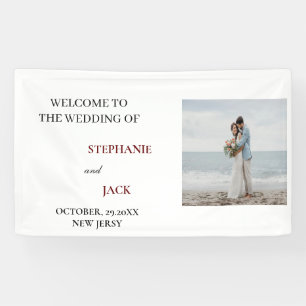 Elegant Minimalist Photo Wedding Welcome Banner