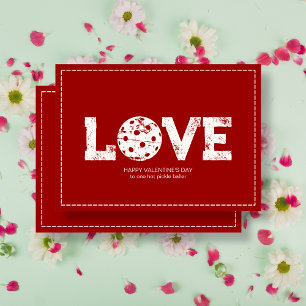 Elegant Minimalist Pickleball Valentine's Day Card