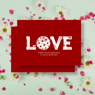 Elegant Minimalist Pickleball Valentine's Day Card