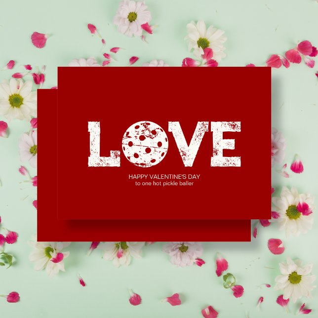 Elegant Minimalist Pickleball Valentine's Day Card (Creator Uploaded)