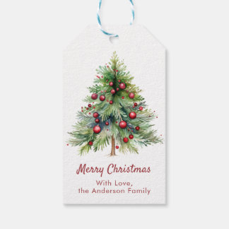 Elegant Minimalist Pine Christmas  Gift Tags