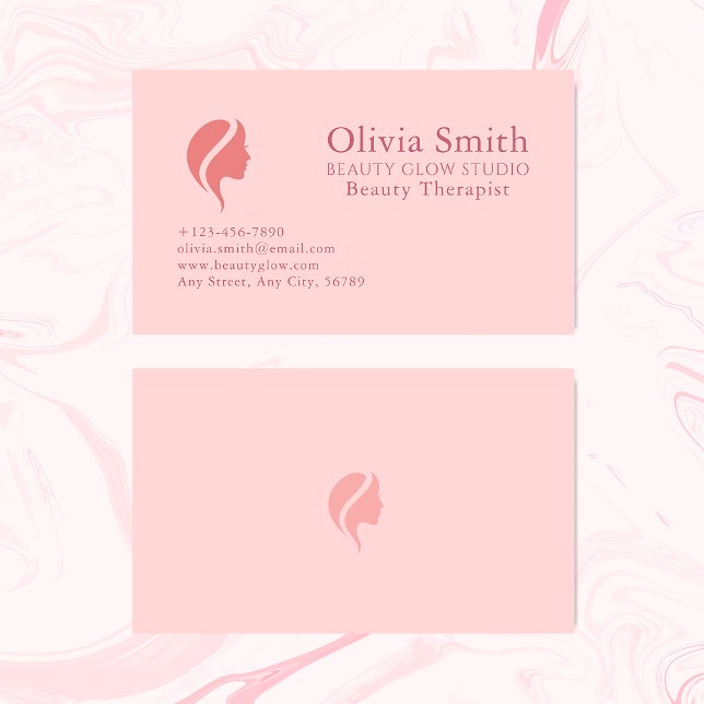 Elegant Minimalist Pink Beauty Professional  Business Card (Creator Uploaded)