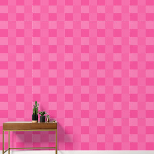 Elegant Minimalist Pink Chequered Squares Wallpaper