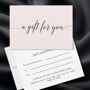 Elegant Minimalist Pink Gift Certificate 