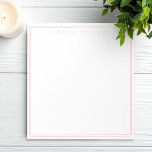 Elegant Minimalist Pink Two Border Notepad<br><div class="desc">Create your own personalised notepads with elegant chic typography name and two border lines.</div>