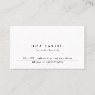 Elegant Minimalist Plain Classic Professional Business Card