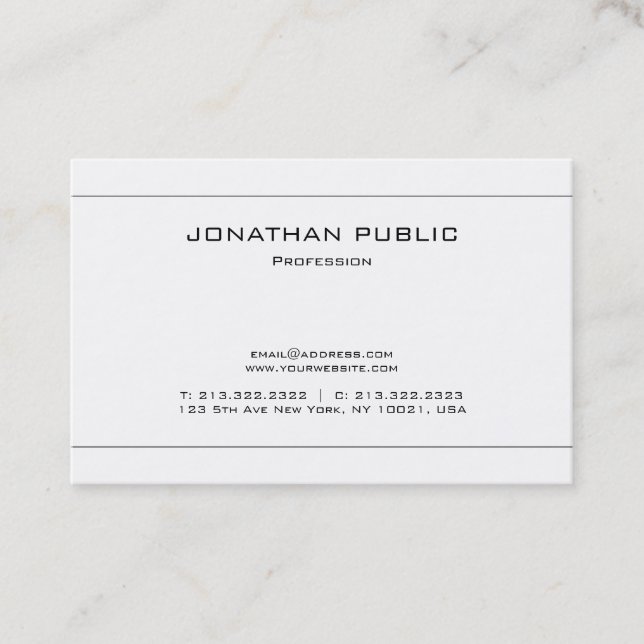 Elegant Minimalist Plain Modern Design Trendy Business Card (Front)