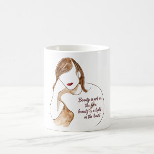 Elegant Minimalist Portrait with Quote Coffee Mug