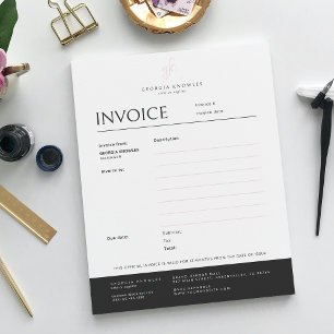 Elegant Minimalist Professional Blush Pink Invoice Notepad