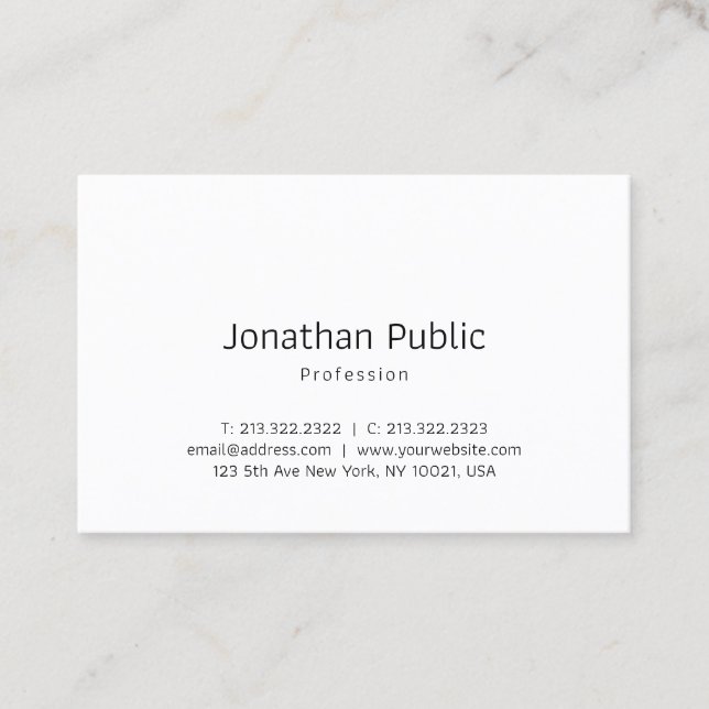 Elegant Minimalist Professional Classic Template Business Card (Front)