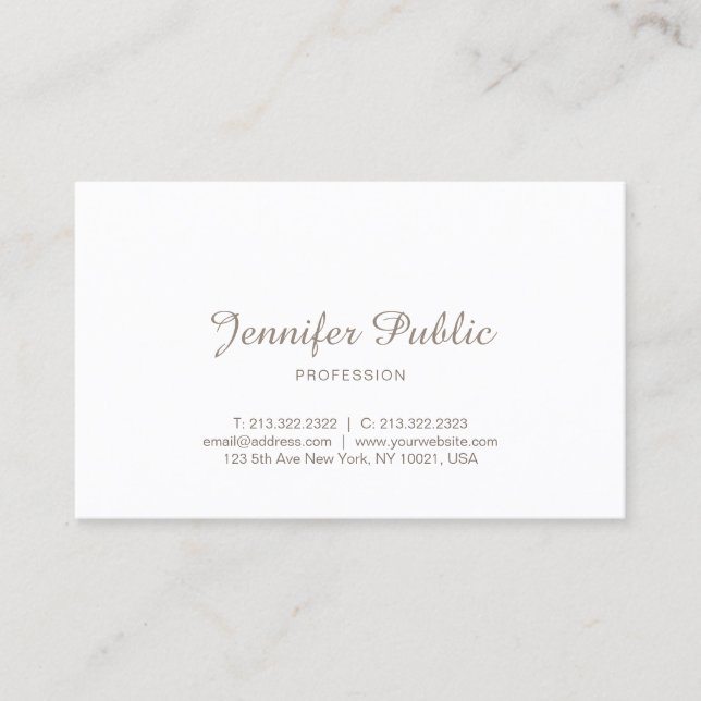 Elegant Minimalist Professional Modern Simple Business Card (Front)