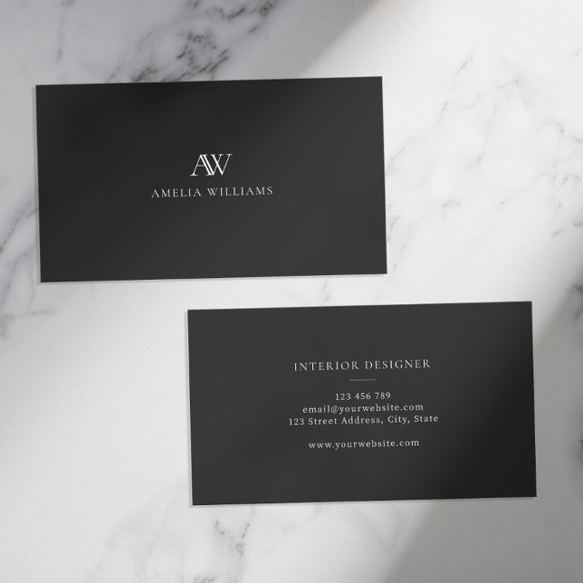 Elegant Minimalist Professional Monogram Business Card (Creator Uploaded)